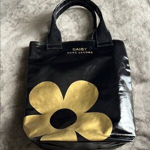 Marc Jacobs Black and Gold Floral Tote Bag